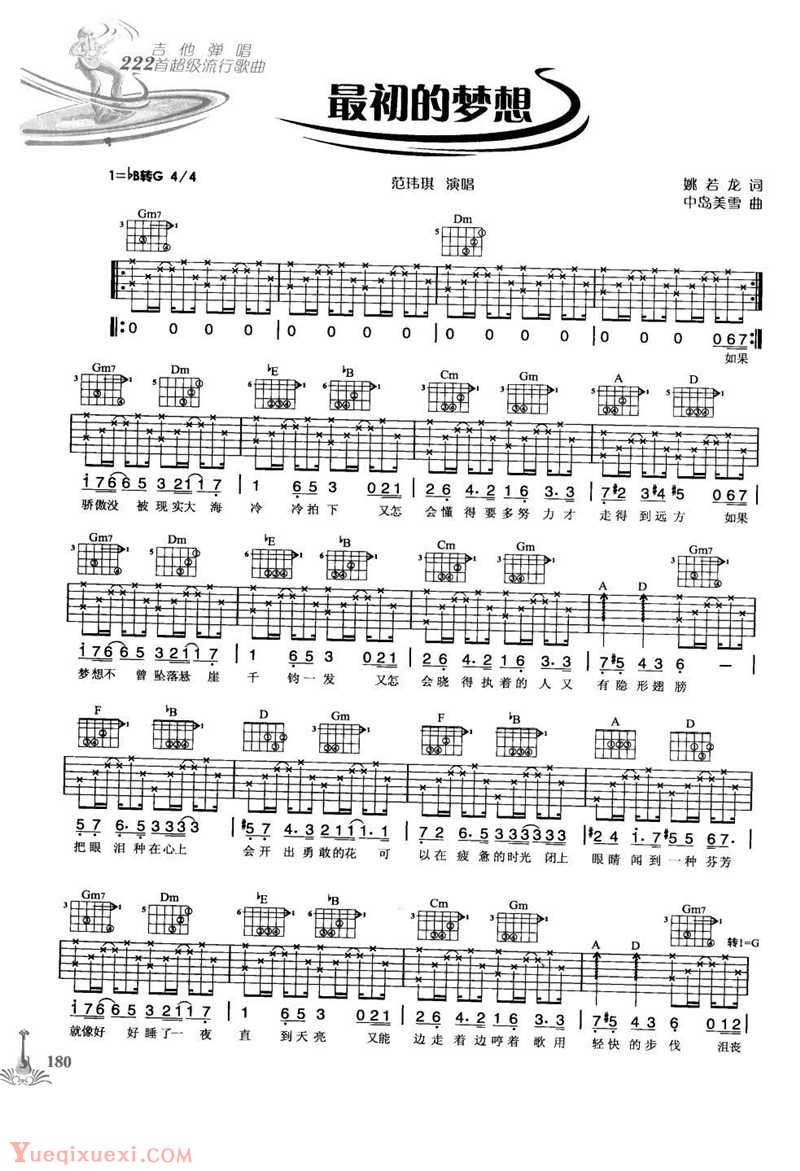 最初的梦想 吉他谱 - 第1张