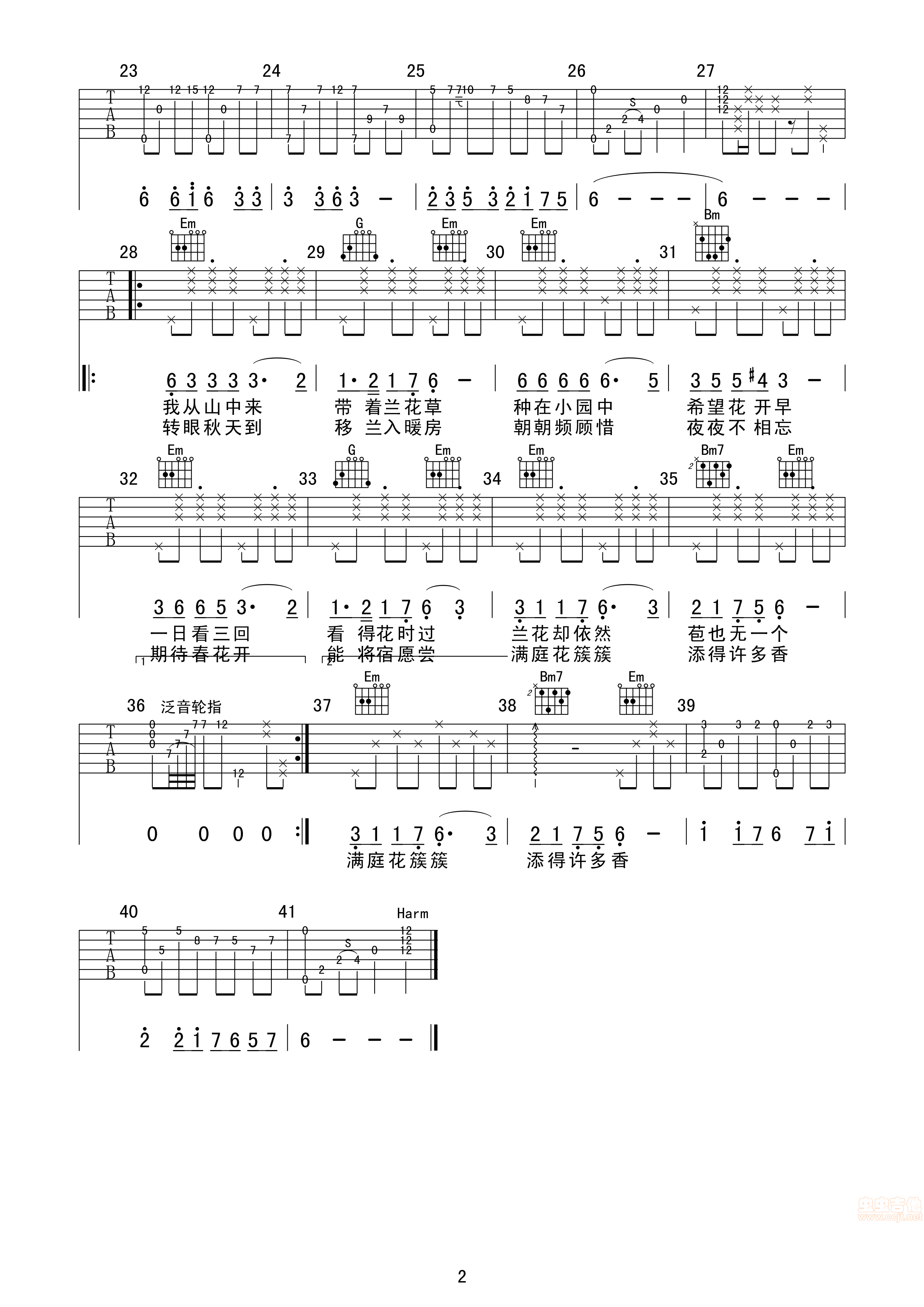 许嵩 - 清明雨上(深蓝雨吉他弹唱版附曲谱和教学讲解) [弹唱 教学] 吉他谱